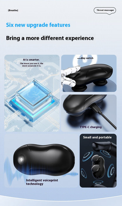 Smart Anti-Snoring Throat Massager - AI-Powered Vibration Sleep Aid, USB-C Rechargeable & Portable(black) - Image 7