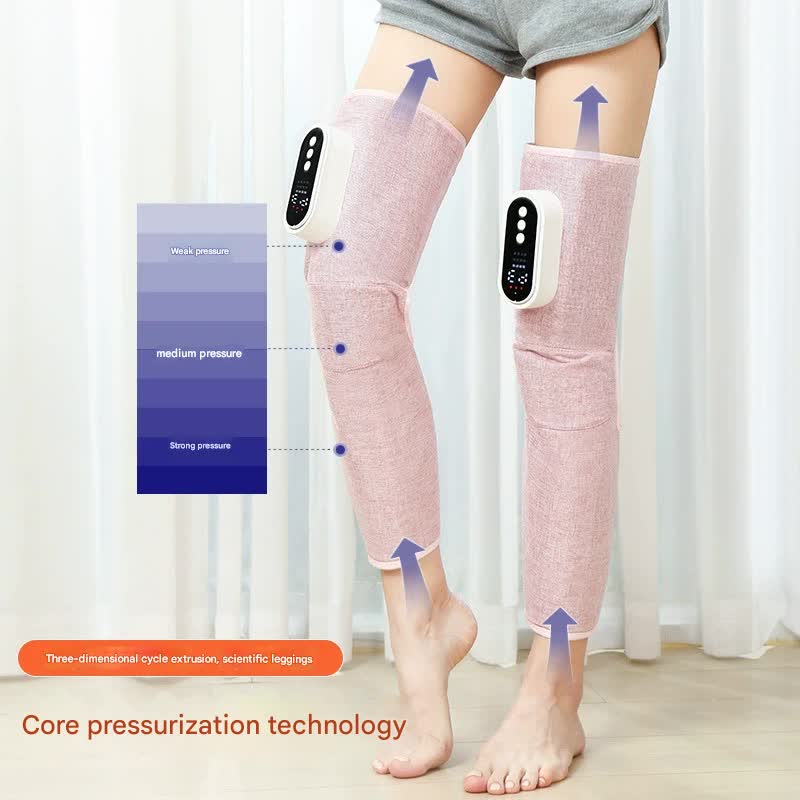 Rechargeable Air Compression Leg Massager with Heat Therapy for Knee & Calf Relief(pink-Single) - Image 4