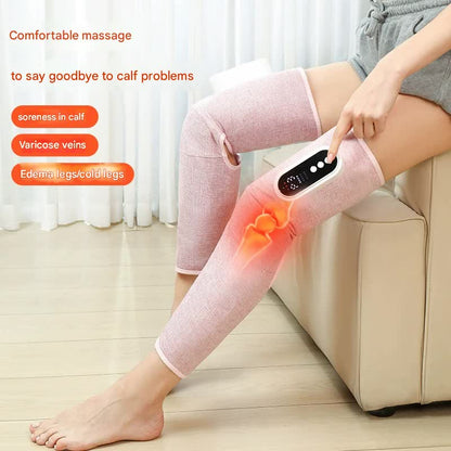Rechargeable Air Compression Leg Massager with Heat Therapy for Knee & Calf Relief(grey-Double) - Image 2