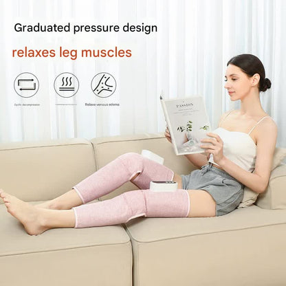 Rechargeable Air Compression Leg Massager with Heat Therapy for Knee & Calf Relief(grey-Double) - Image 5