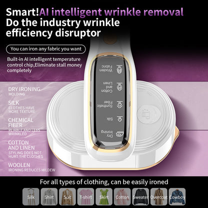 Portable Handheld Garment Steamer & Mini Iron - Smart Temperature Control, Rapid Heating & Powerful Steam for All Fabrics(White) - Image 3