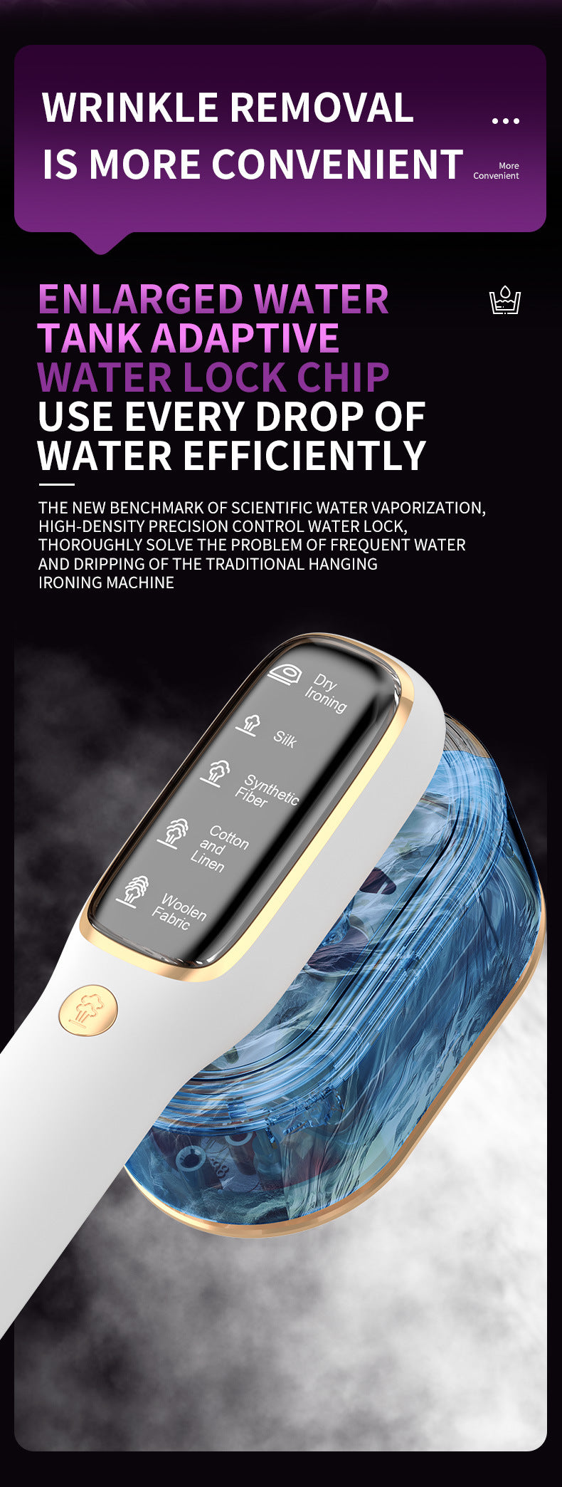 Portable Handheld Garment Steamer & Mini Iron - Smart Temperature Control, Rapid Heating & Powerful Steam for All Fabrics(White) - Image 6