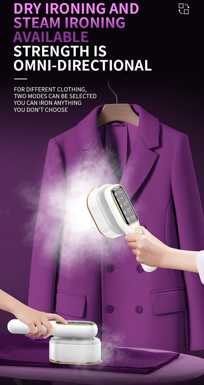 Portable Handheld Garment Steamer & Mini Iron - Smart Temperature Control, Rapid Heating & Powerful Steam for All Fabrics(White) - Image 7
