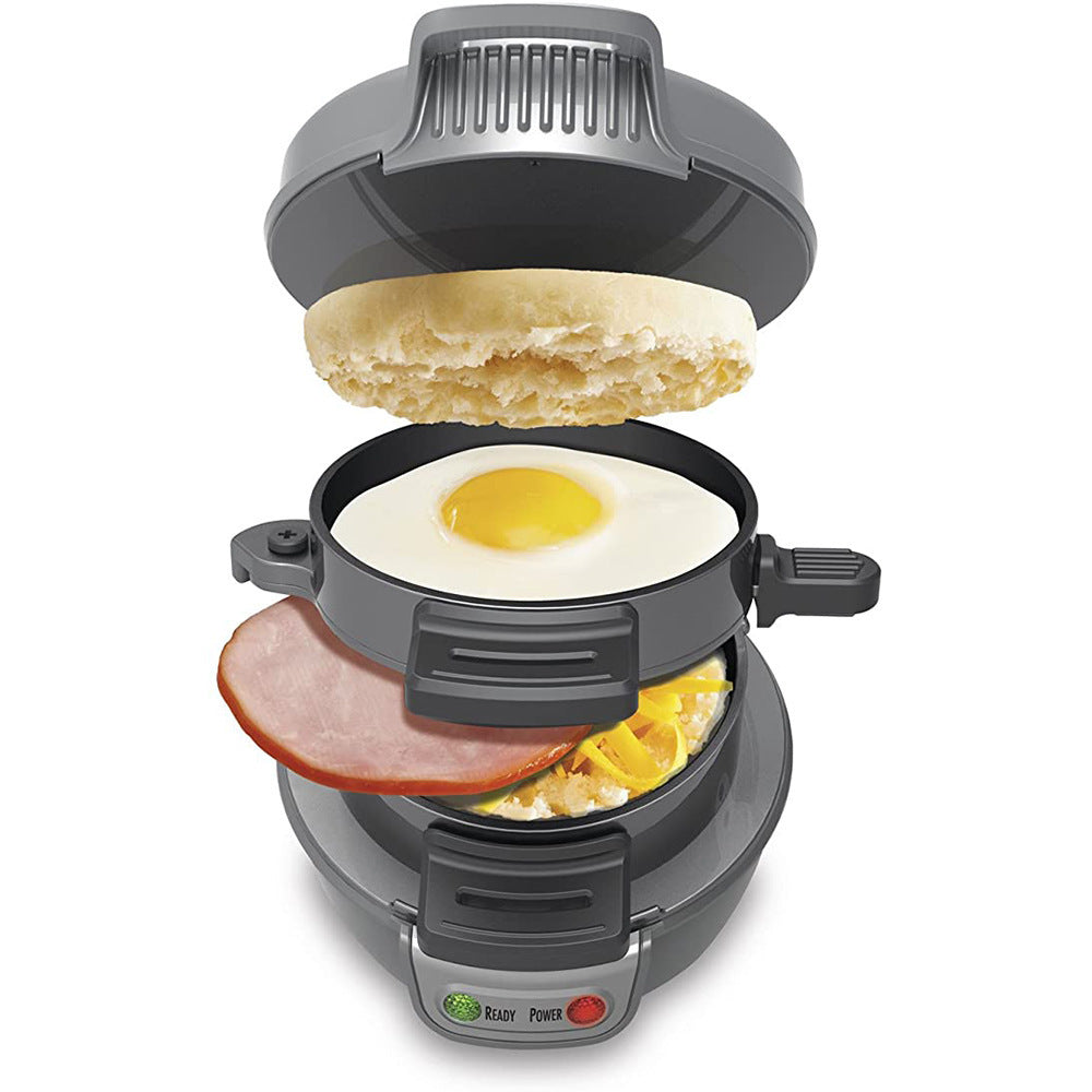 Quick & Easy Multi-Layer Sandwich & Burger Maker with Egg Cooker Plate(Silver gray) - Image 2