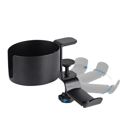 Heavy-Duty All-Metal Desk Clamp with 360-Degree Swivel Headphone Hanger & Cup Holder(black) - Image 5