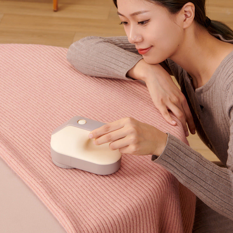 Rechargeable Electric Fabric Shaver - Powerful Lint Remover with Dual-Ring Blades & Ergonomic Design(champagne) - Image 3