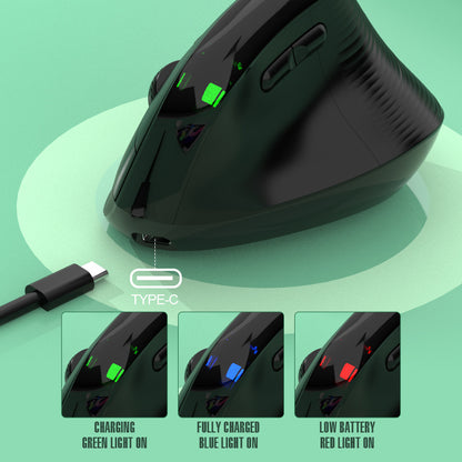 Two Ergonomic Vertical Wireless Mouse - Dual Mode (2.4G & Bluetooth), 5 Adjustable DPI, Silent Clicks, Rechargeable(white) - Image 3