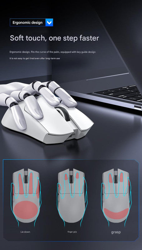 High-Performance Tri-Mode Wireless Gaming Mouse - 22000 DPI, Rechargeable, with RGB Charging Dock(black) - Image 4