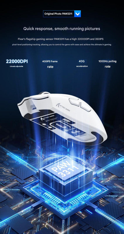 High-Performance Tri-Mode Wireless Gaming Mouse - 22000 DPI, Rechargeable, with RGB Charging Dock(red) - Image 3