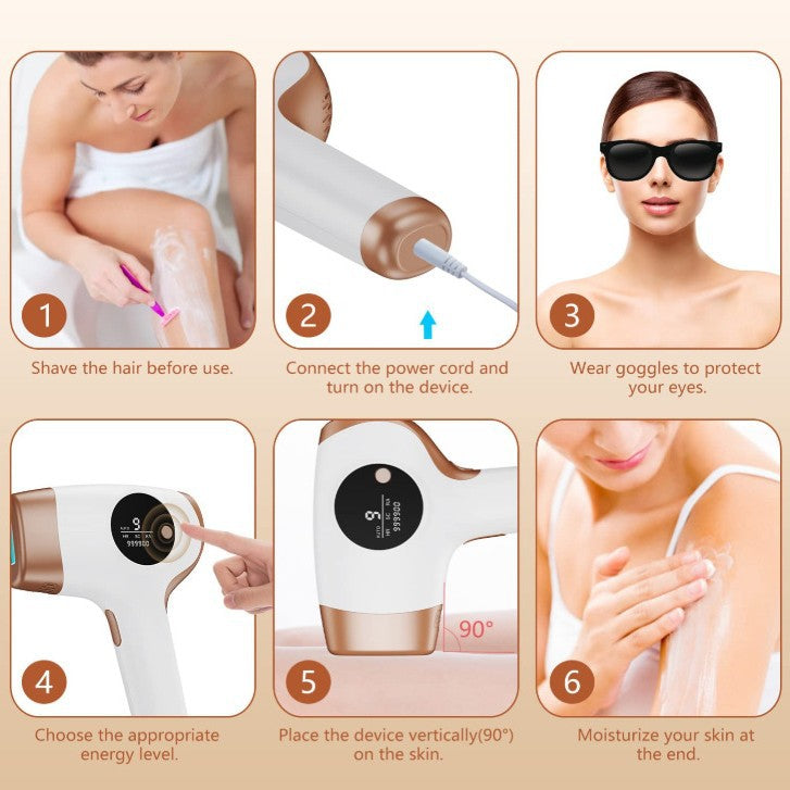 IPL Hair Removal Device - 3-in-1 Permanent Hair Reduction, Skin Rejuvenation & Acne Control(white) - Image 3