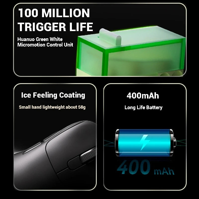 Tri-Mode Wireless Gaming Mouse with 8000Hz Polling Rate, PAW3950 Sensor & Magnetic Charging Dock(White) - Image 4