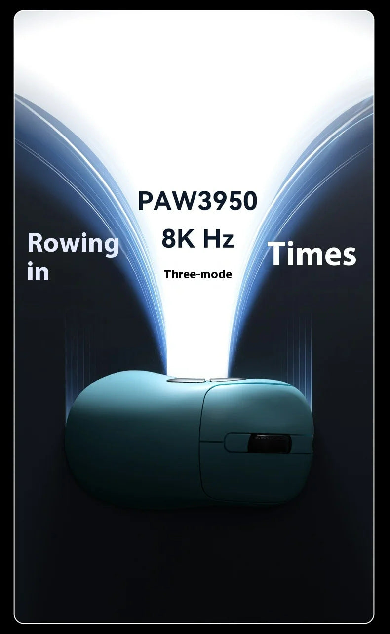 Tri-Mode Wireless Gaming Mouse with 8000Hz Polling Rate, PAW3950 Sensor & Magnetic Charging Dock(White) - Image 5