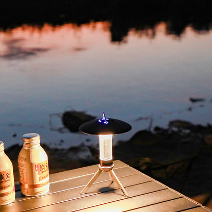 Portable Outdoor Camping Lantern with Tripod Stand, Soft Light Diffuser & USB-C Charging(black) - Image 3