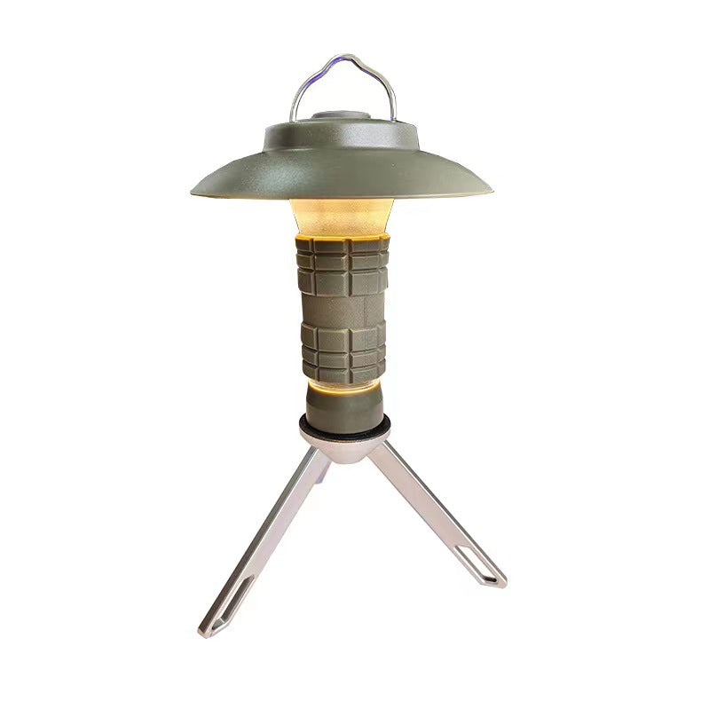 Portable Outdoor Camping Lantern with Tripod Stand, Soft Light Diffuser & USB-C Charging(green)