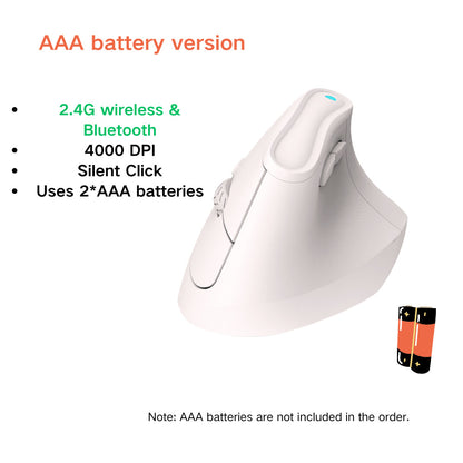 Ergonomic Vertical Mouse - Multi-Device Bluetooth5.0 & 2.4G Wireless, Adjustable DPI, Silent Click(pale pinkish gray)