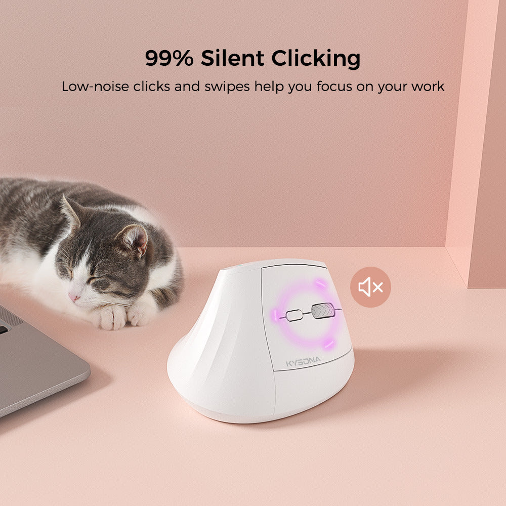 Ergonomic Vertical Mouse - Multi-Device Bluetooth5.0 & 2.4G Wireless, Adjustable DPI, Silent Click(Purple) - Image 3
