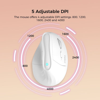 Ergonomic Vertical Mouse - Multi-Device Bluetooth5.0 & 2.4G Wireless, Adjustable DPI, Silent Click(Purple) - Image 4