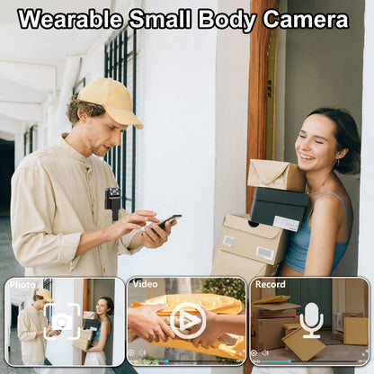 Mini Body Camera with 180 Rotatable Lens, Night Vision & Motion Detection - 1.3 Screen 1200mAh Battery(black)" - Image 6