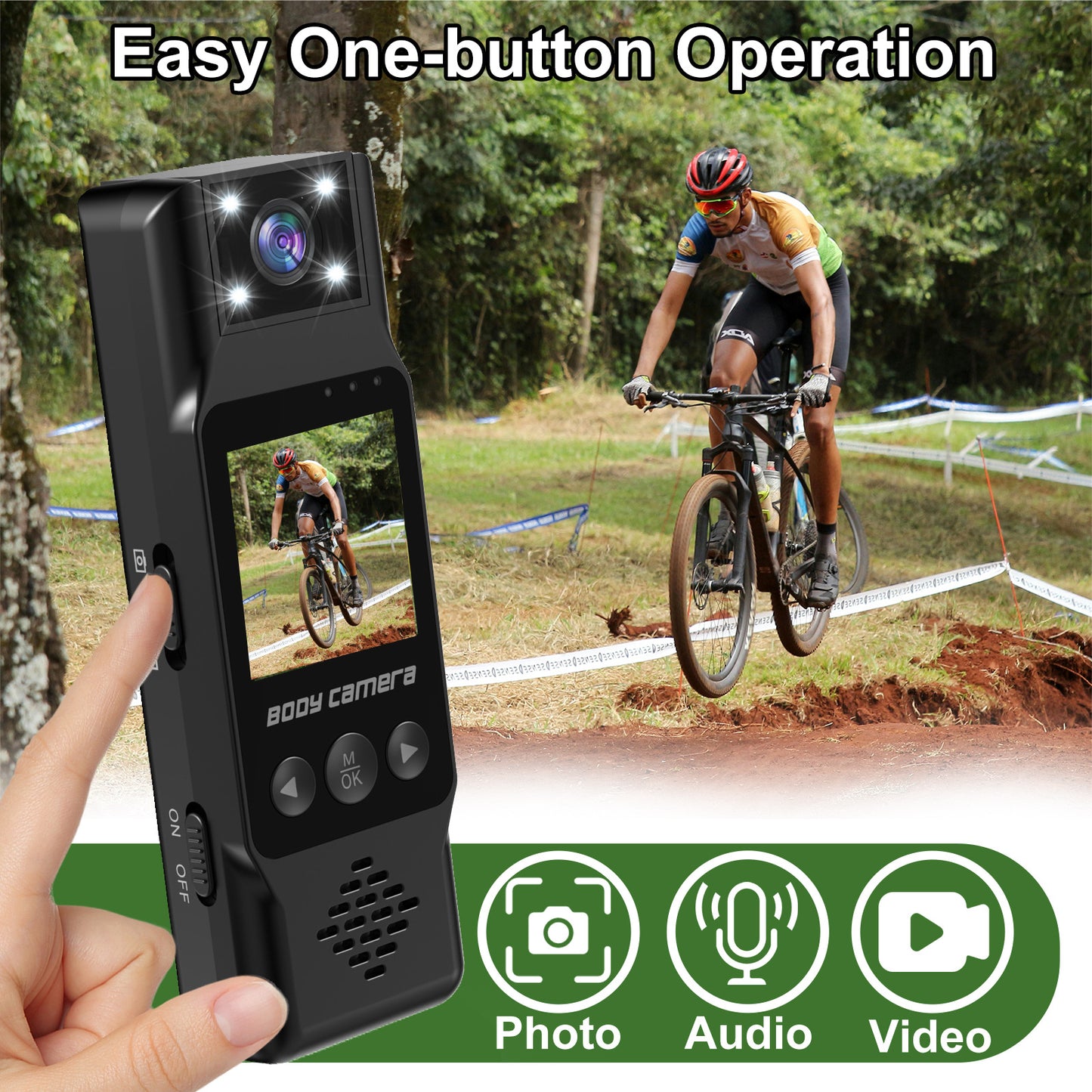 Mini Body Camera with 180 Rotatable Lens, Night Vision & Motion Detection - 1.3 Screen 1200mAh Battery(black)" - Image 7