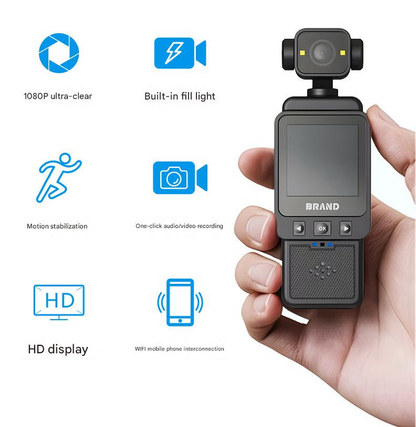 Compact Body Camera with 180° Rotatable Lens, Night Vision, WiFi & Built-in Fill Lights(black+32G) - Image 5