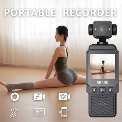 Compact Body Camera with 180° Rotatable Lens, Night Vision, WiFi & Built-in Fill Lights(black+64G) - Image 2