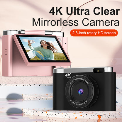 4K Ultra HD Digital Camera - 75MP, 2.8-inch Rotatable Screen, Auto Focus & Built-in Flash(black) - Image 2