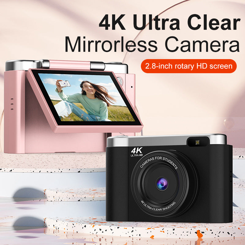 4K Ultra HD Digital Camera - 75MP, 2.8-inch Rotatable Screen, Auto Focus & Built-in Flash(pink) - Image 2