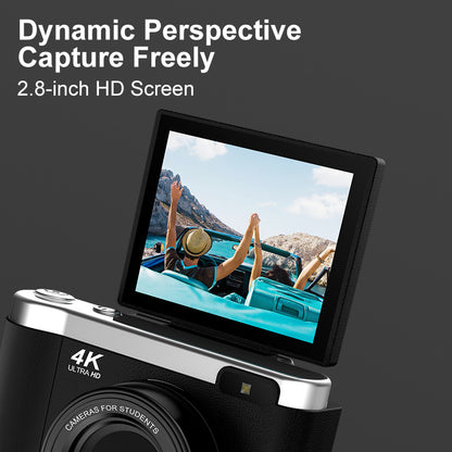 4K Ultra HD Digital Camera - 75MP, 2.8-inch Rotatable Screen, Auto Focus & Built-in Flash(pink) - Image 3