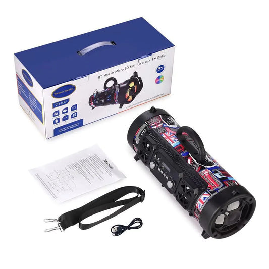 Portable Wireless Speaker - FM Radio, USB/TF Playback, AUX Input, Microphone Support & 2000mAh Battery(Camouflage) - Image 3