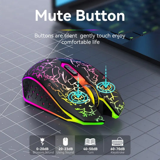Ergonomic Dual-Mode Wireless Gaming Mouse - Mute Buttons, Adjustable DPI, Rechargeable, Multi-Assist Keys(black) - Image 2