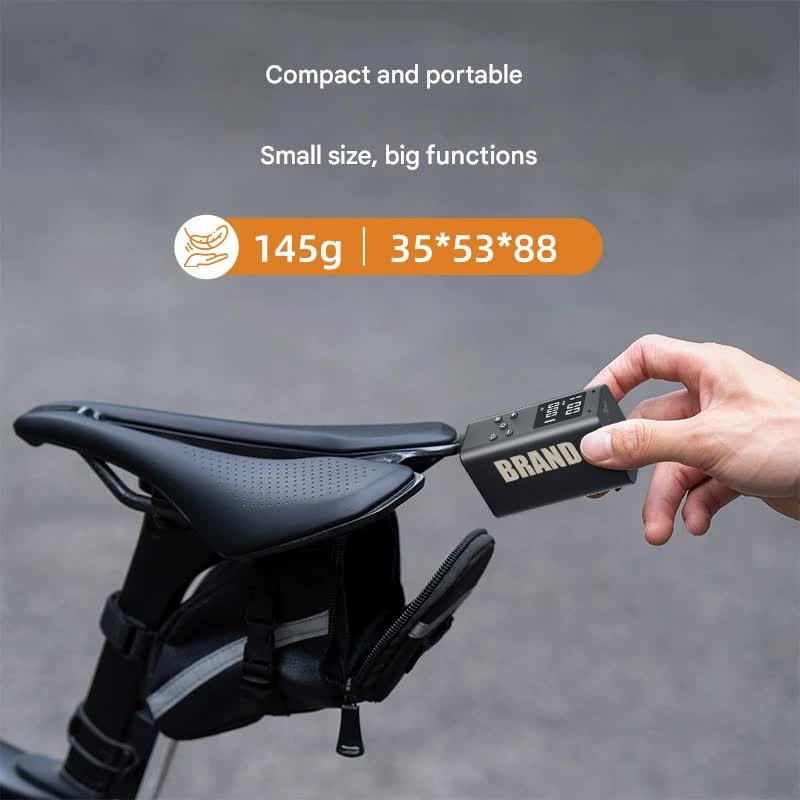 Mini Portable Electric Air Pump - 100 PSI, Digital Display, 50s Fast Inflation, USB Rechargeable(black) - Image 3