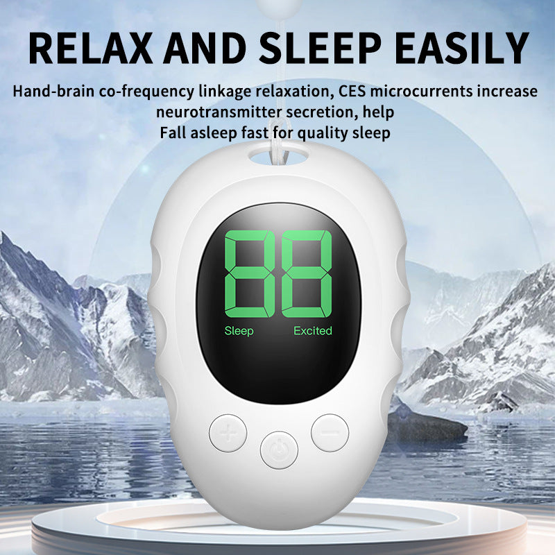 Handheld Microcurrent Sleep Aid Device - USB Rechargeable Pulse Massager for Relaxation & Deep Sleep(White) - Image 2