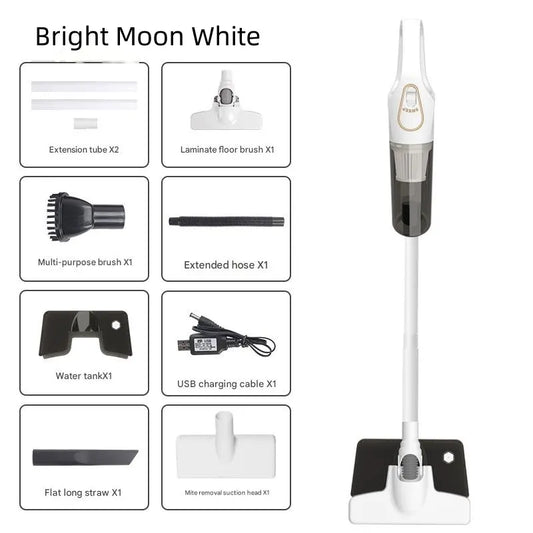Cordless 2-in-1 Handheld & Stick Vacuum Cleaner with Detachable Water Tank & Dust Mite Remover(white)
