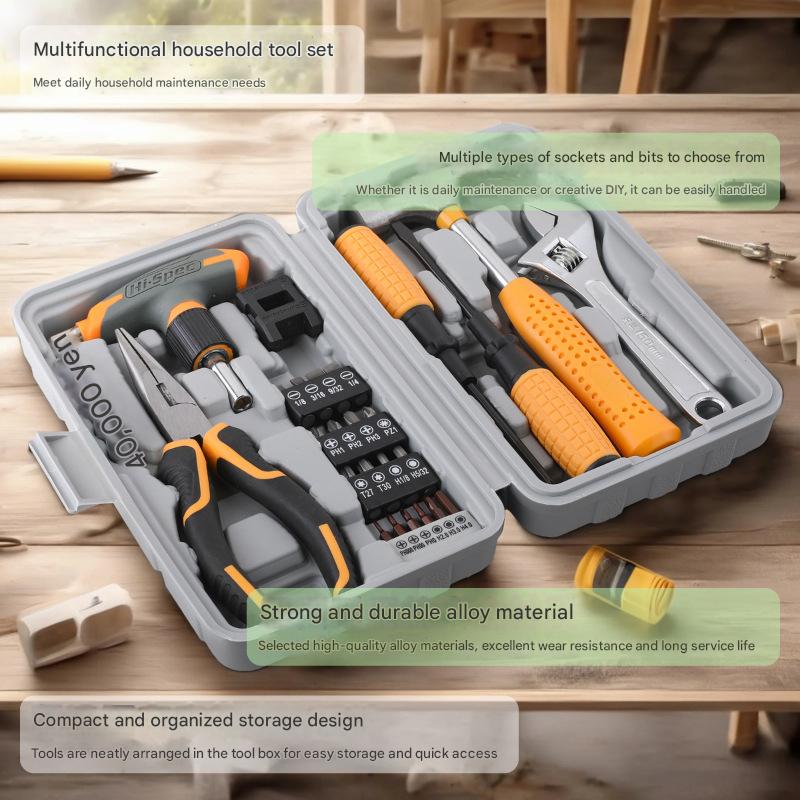 Comprehensive 30-Piece Household Tool Kit - Multi-Functional Home Repair Set with Storage Case(Grey) - Image 4