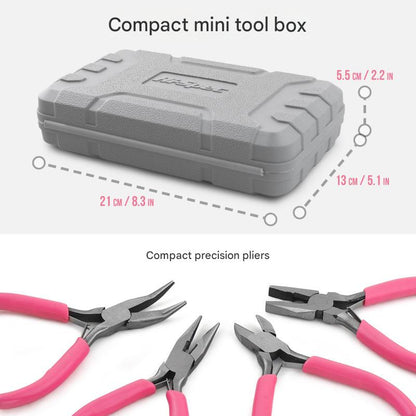 11-Piece Precision Craft & Jewelry Making Tool Kit with Portable Case - Pliers, Screwdrivers & Tweezers for DIY Projects(green) - Image 3