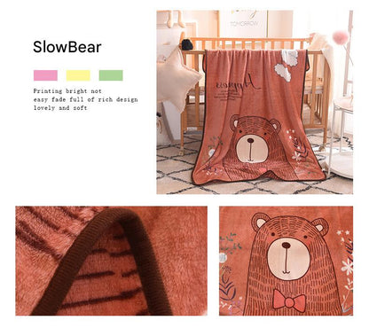 Ultra-Soft Kids Plush Fleece Blanket - Cozy Cartoon Animal Throw for All Seasons (Bear) - Image 6