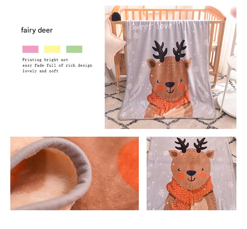 Ultra-Soft Kids Plush Fleece Blanket - Cozy Cartoon Animal Throw for All Seasons (Fawn) - Image 6