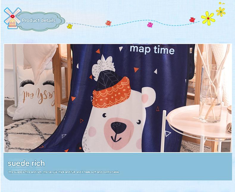 Ultra-Soft Kids Plush Fleece Blanket - Cozy Cartoon Animal Throw for All Seasons (Fox) - Image 3