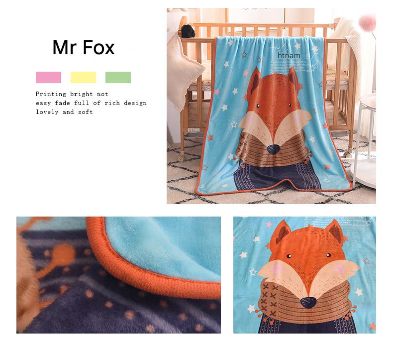 Ultra-Soft Kids Plush Fleece Blanket - Cozy Cartoon Animal Throw for All Seasons (Fox) - Image 6