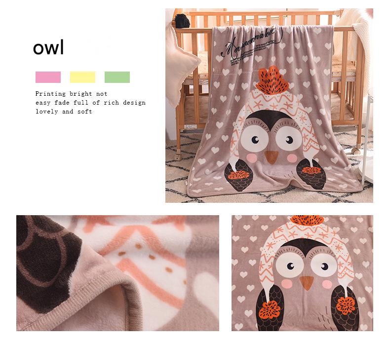 Ultra-Soft Kids Plush Fleece Blanket - Cozy Cartoon Animal Throw for All Seasons (Owl) - Image 6