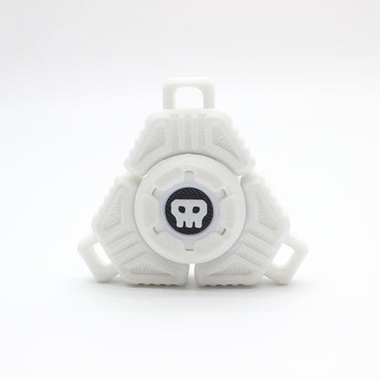Two Sci-Fi Triangular Keychain Fidget Spinner - 3D Printed EDC Stress Relief Toy(white)