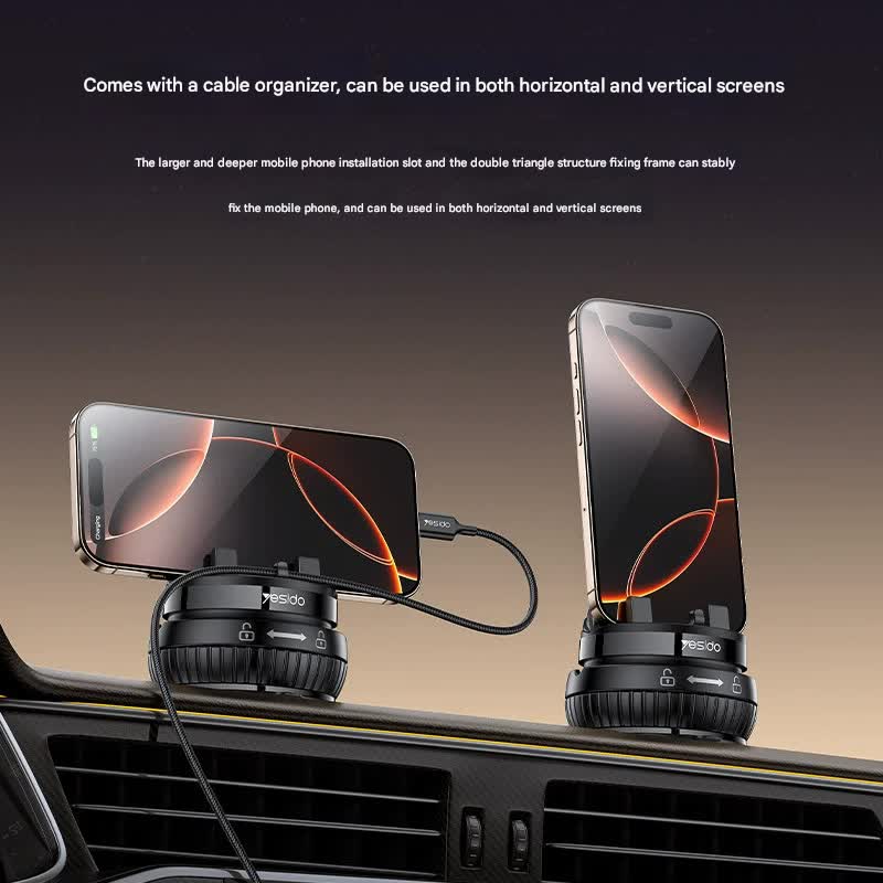 Universal Car Dashboard Phone Holder with Rotary Suction Cup & 360° Rotation(black) - Image 3