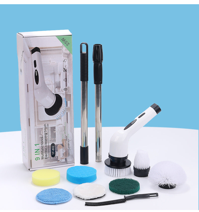 9-in-1 Multifunctional Cordless Electric Spin Scrubber with Adjustable Extension Handle(white) - Image 6