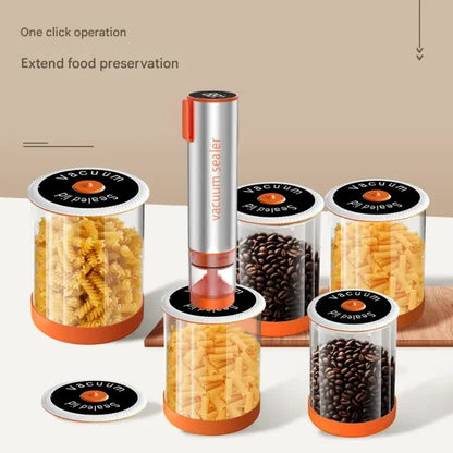 Multi-Function Handheld Electric Vacuum Sealer & Inflator Kit - For Food Bags, Jars, Wine & Balls(Gray Orange) - Image 2