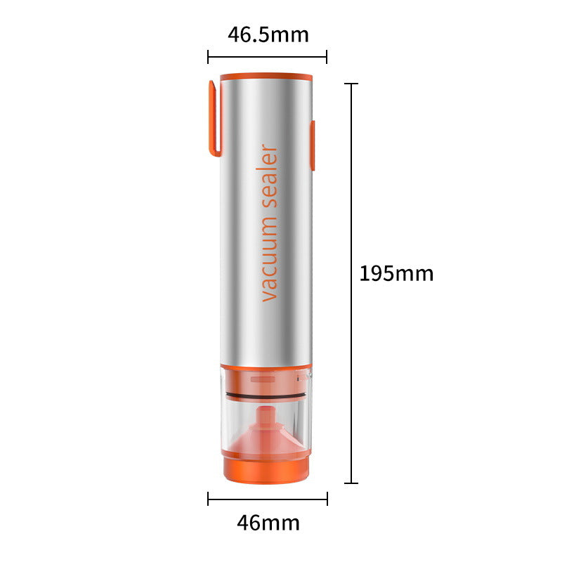Multi-Function Handheld Electric Vacuum Sealer & Inflator Kit - For Food Bags, Jars, Wine & Balls(Gray Orange) - Image 6