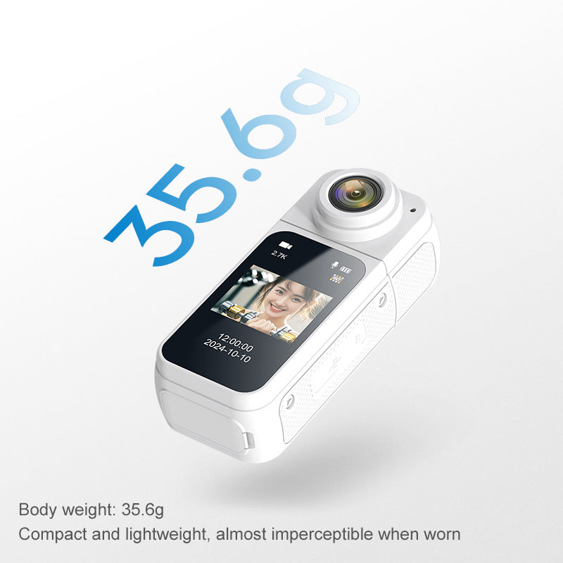 Thumb-Sized 2.7K Camera with 180 Rotatable Lens & Magnet Mount - Capture Your World Hands-Free(white+128G) - Image 4