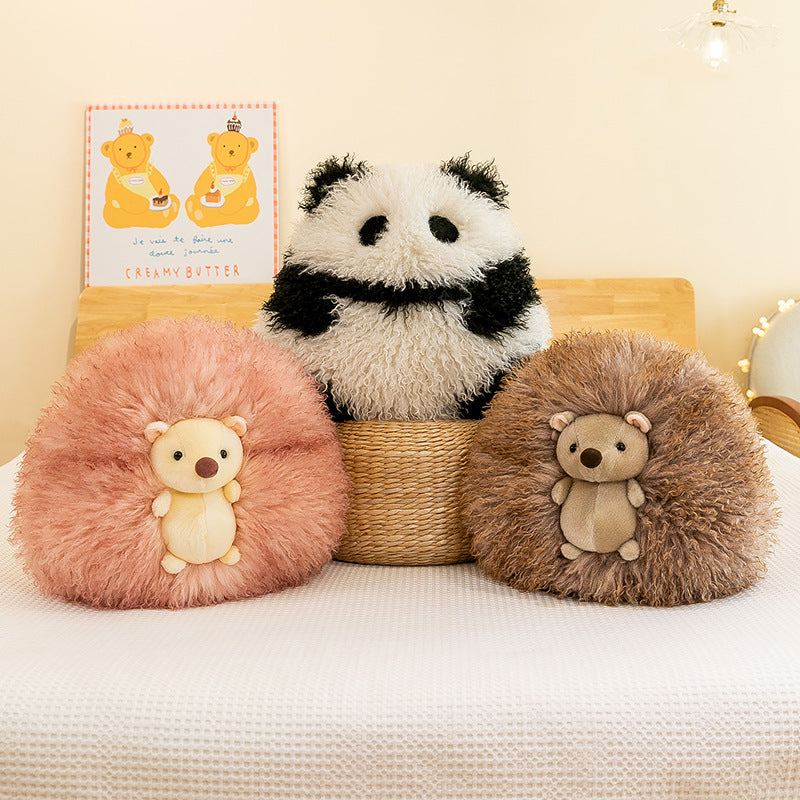 Super Soft Animal Sphere Plush Pillow - 38cm Decorative Throw Cushion for Sofa & Bed(panda) - Image 2