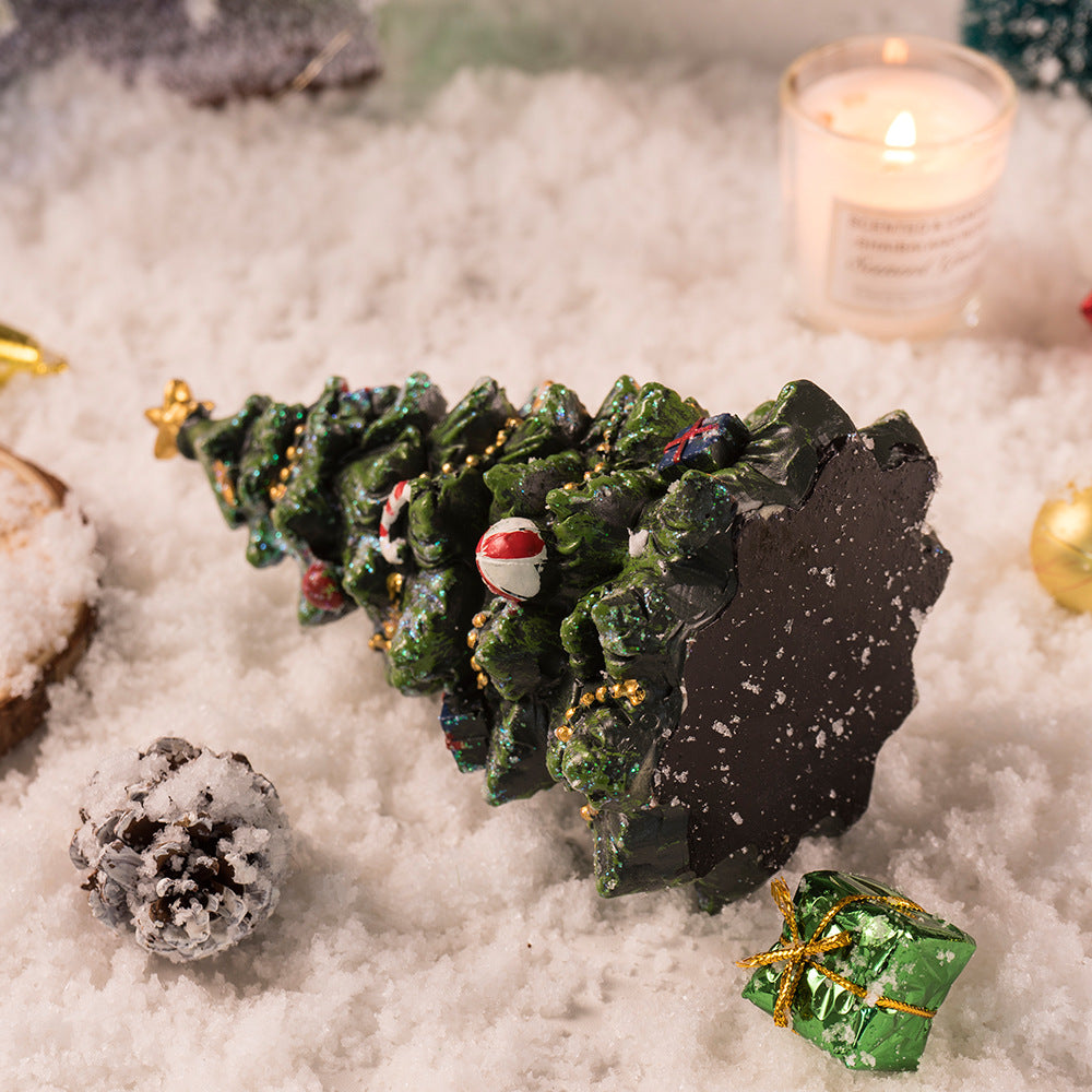 Miniature Decorated Christmas Tree Tabletop Ornament - Holiday Village Display Decoration(green) - Image 5