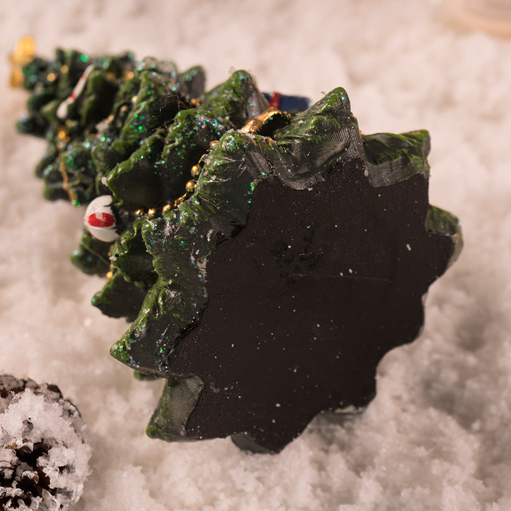 Miniature Decorated Christmas Tree Tabletop Ornament - Holiday Village Display Decoration(green) - Image 6