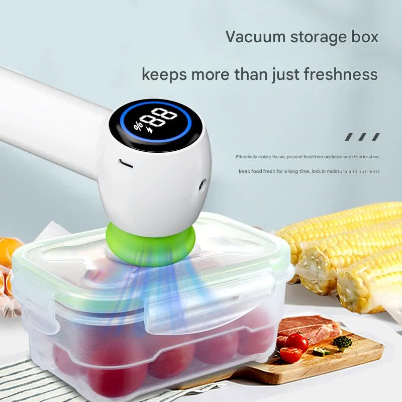 Multi-Function Handheld Vacuum Sealer & Inflator with LED Display - For Food Storage, Jars, Bags & Balls(white) - Image 2